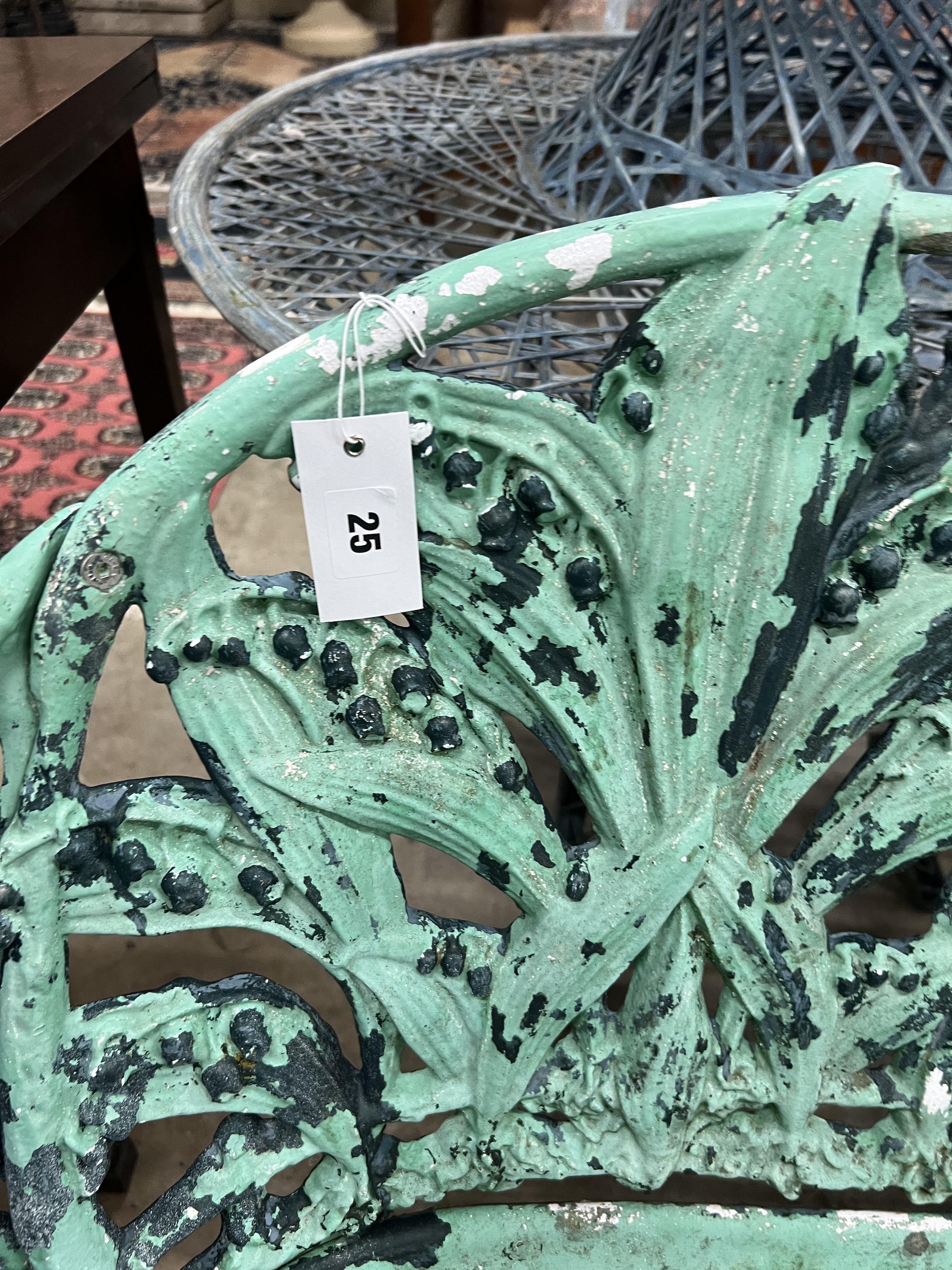 A Brambley Garden Furniture Lily of the Valley pattern cast aluminium garden bench, length 154cm, depth 45cm, height 84cm